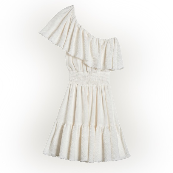 ⭕️ PRICE FIRM 🎉HP🎉 Rebecca Taylor Size Medium Ella Fil Coupe One Shoulder Dress - Picture 2 of 7